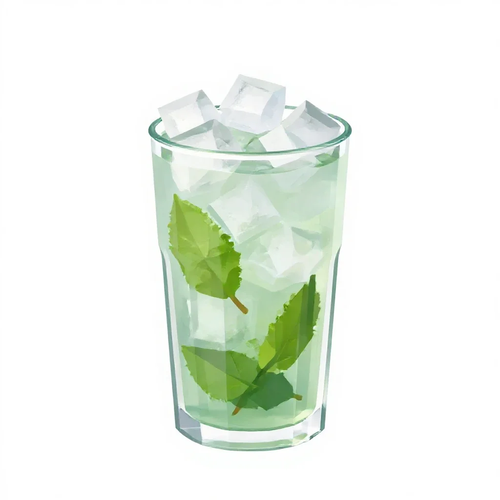 Mojito with crushed ice isolated on a white background