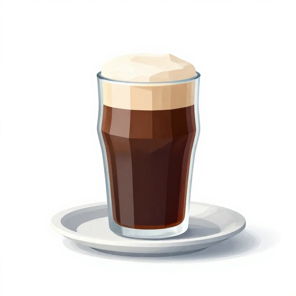 Pint of stout settling isolated on a white background