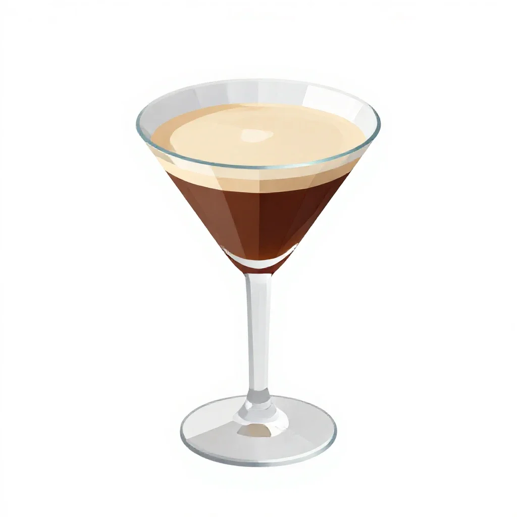 Espresso martini with crema isolated on a white background