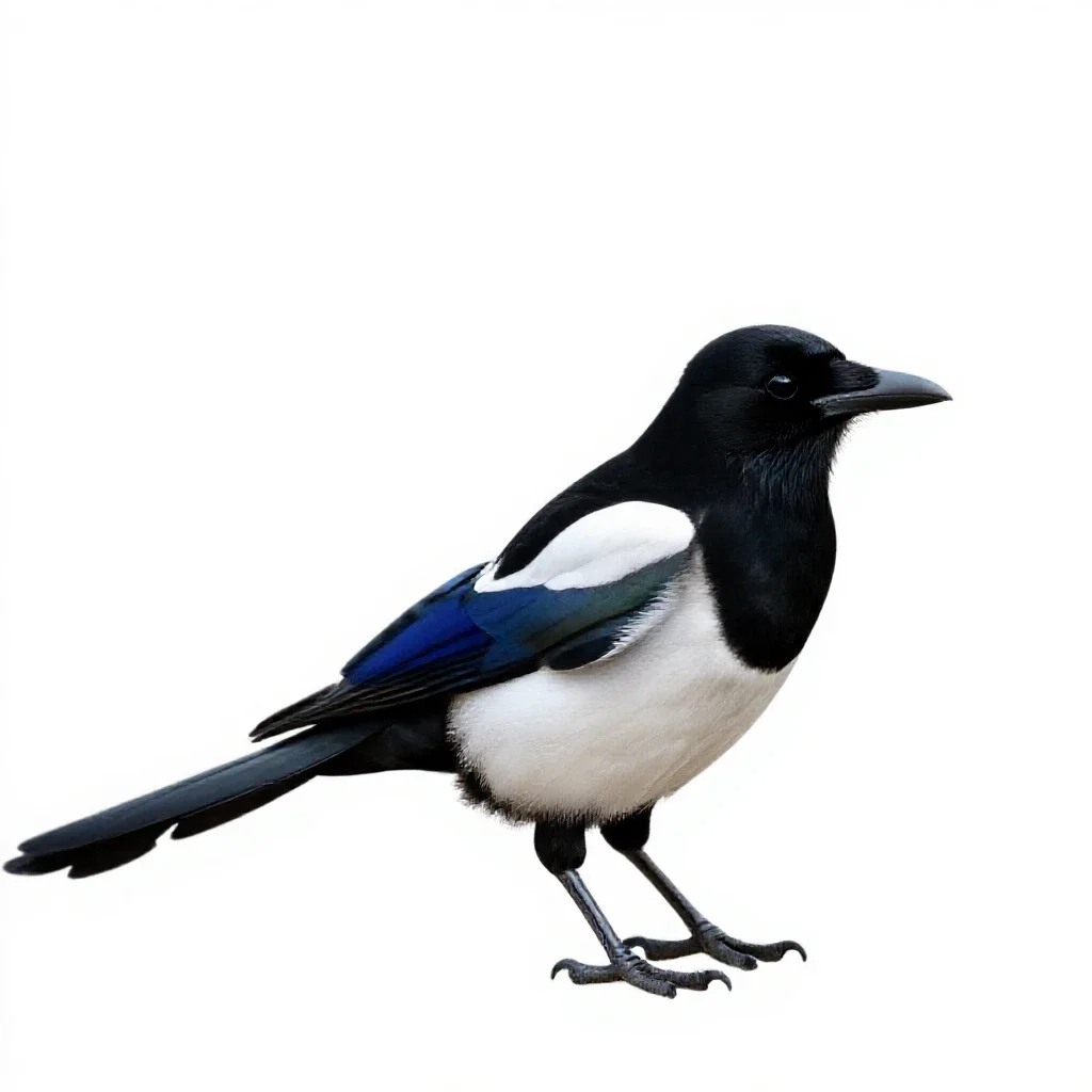 Magpie isolated on a white background