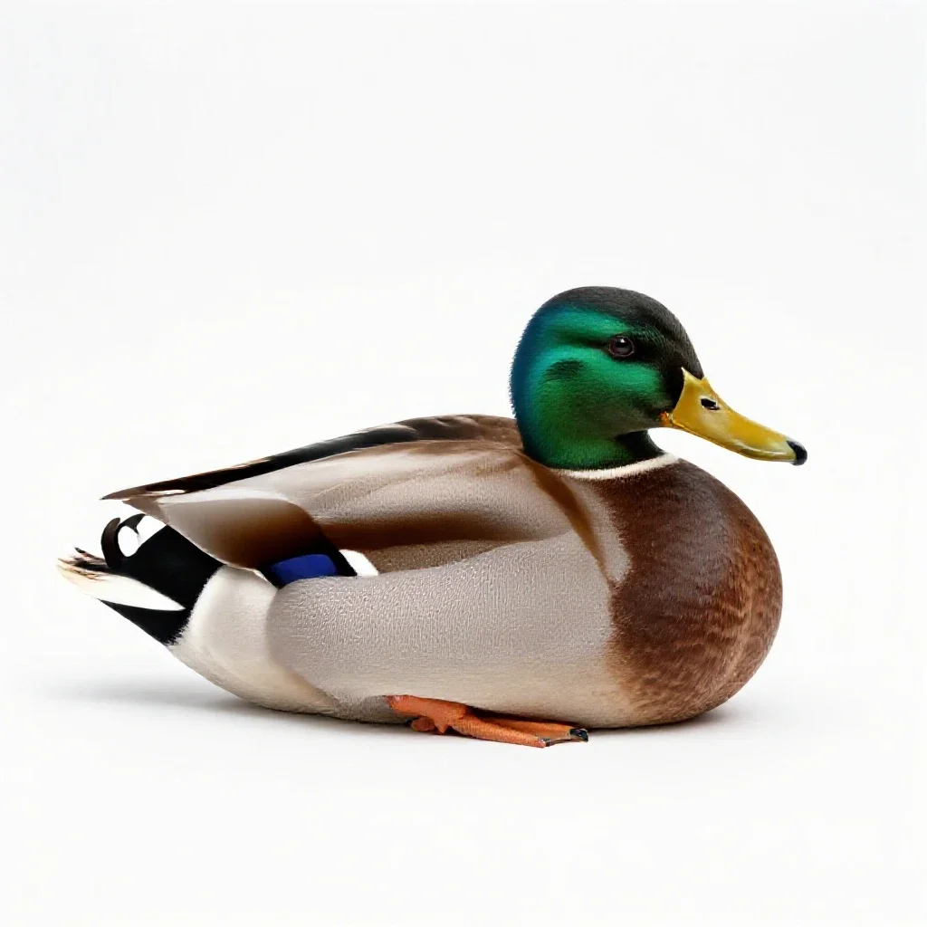 Mallard duck isolated on a white background