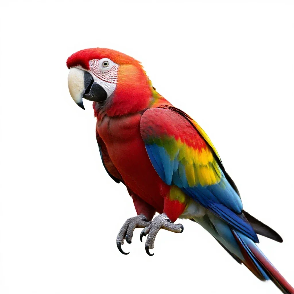 Scarlet macaw isolated on a white background