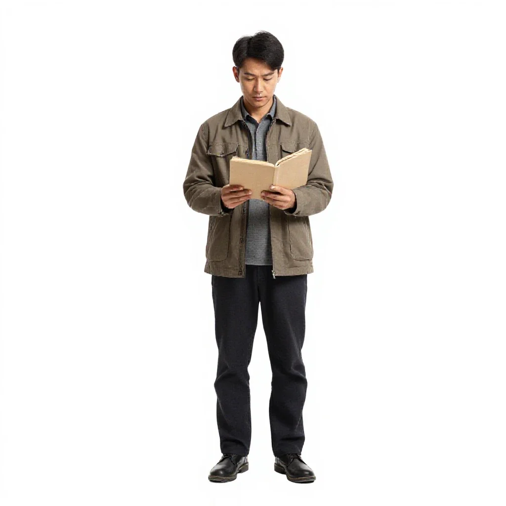 River merchant with a ledger isolated on a white background