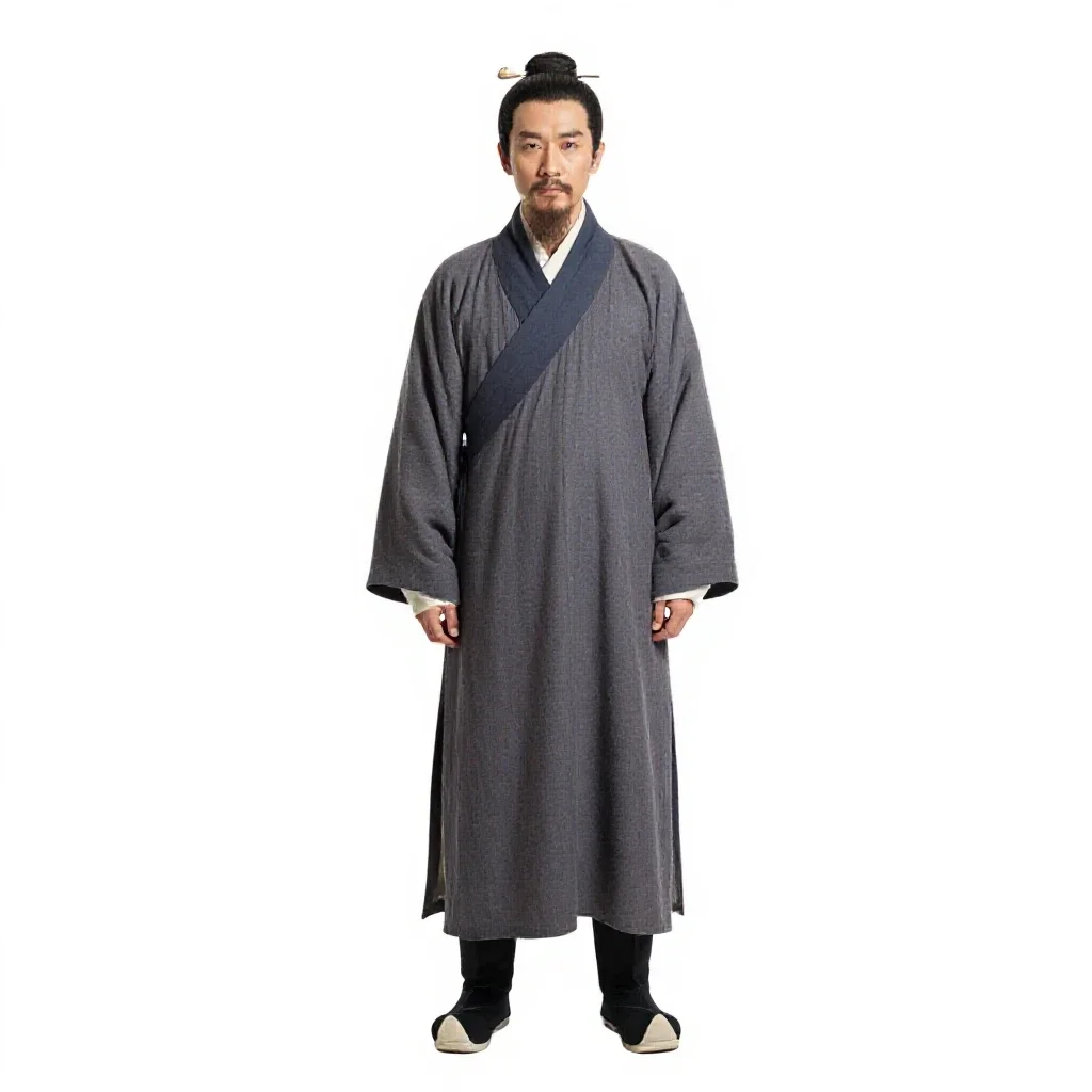 Ming dynasty scholar isolated on a white background