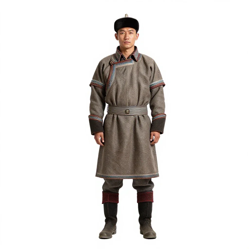 Mongolian horse archer isolated on a white background
