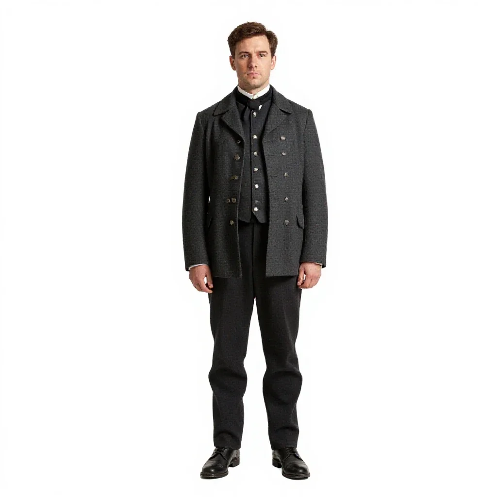 Victorian railway guard isolated on a white background