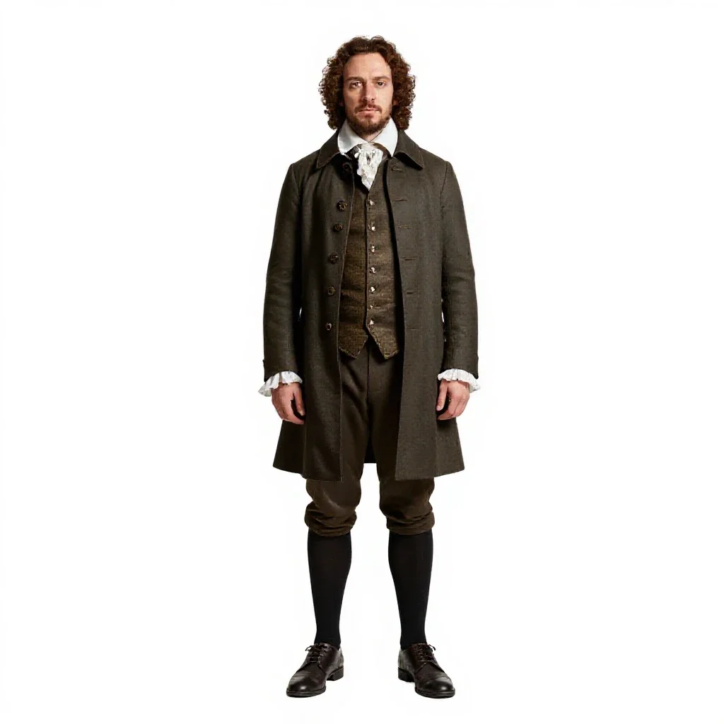 Elizabethan playwright isolated on a white background