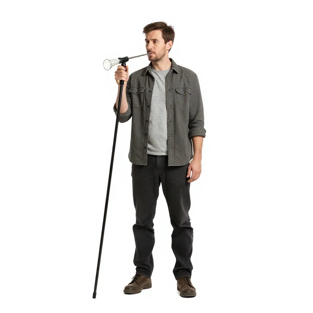 Glassblower with a blowpipe isolated on a white background
