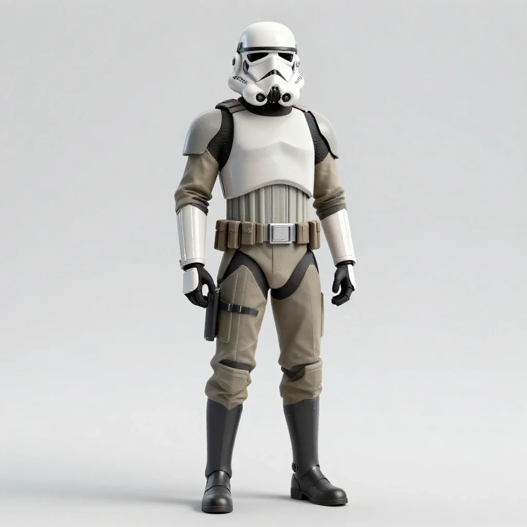 Clone trooper without a helmet isolated on a white background