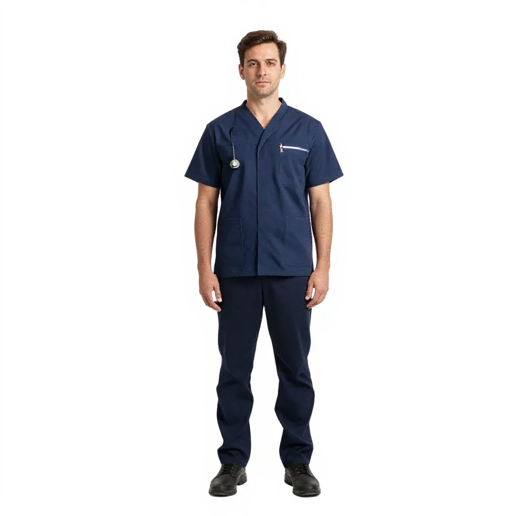 Colony medic with a diagnostic wand isolated on a white background