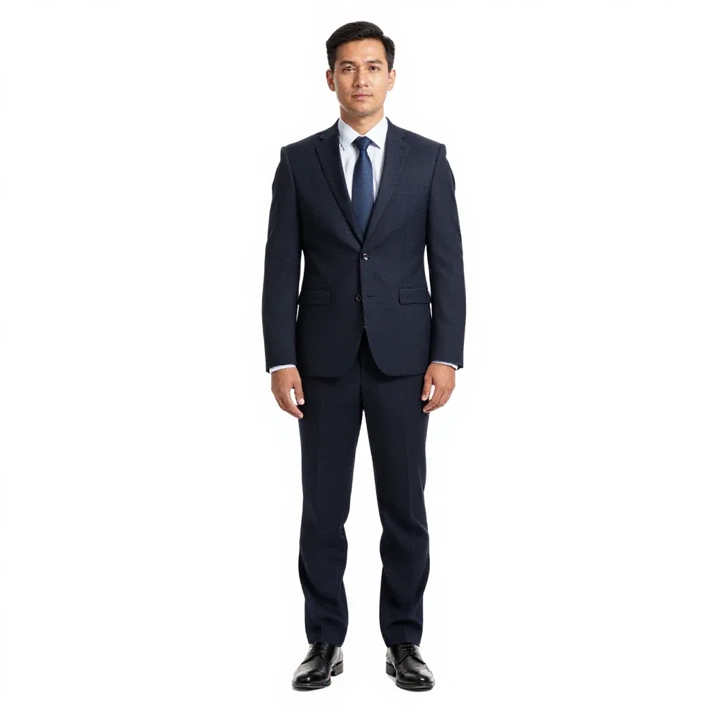 Corporate fixer in tailored synthetics isolated on a white background