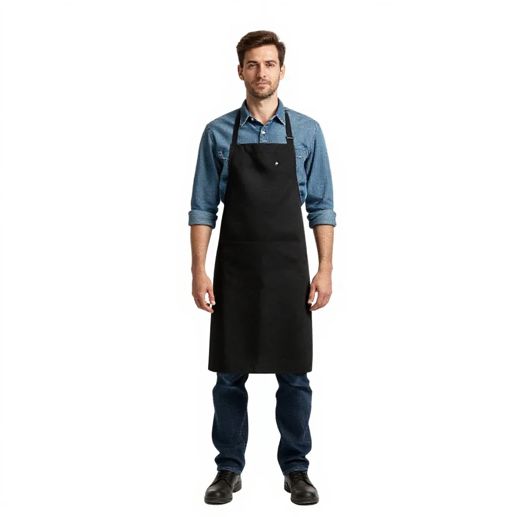 Starship cook in a galley apron isolated on a white background