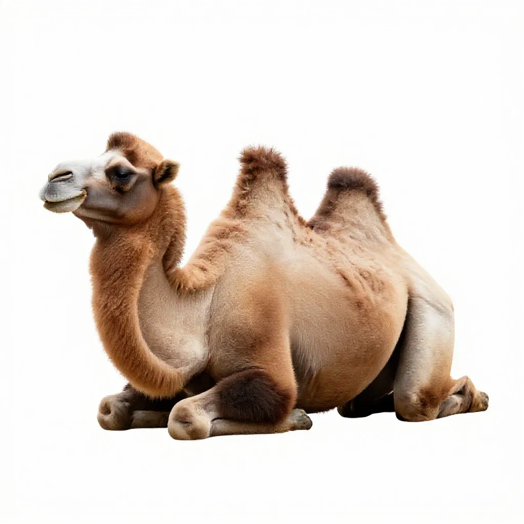 Bactrian camel isolated on a white background