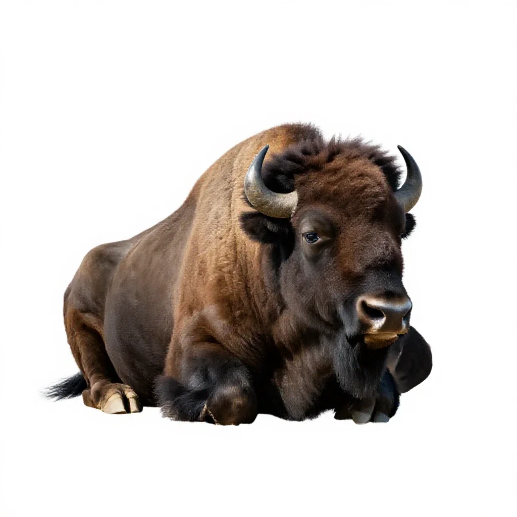 Bison isolated on a white background