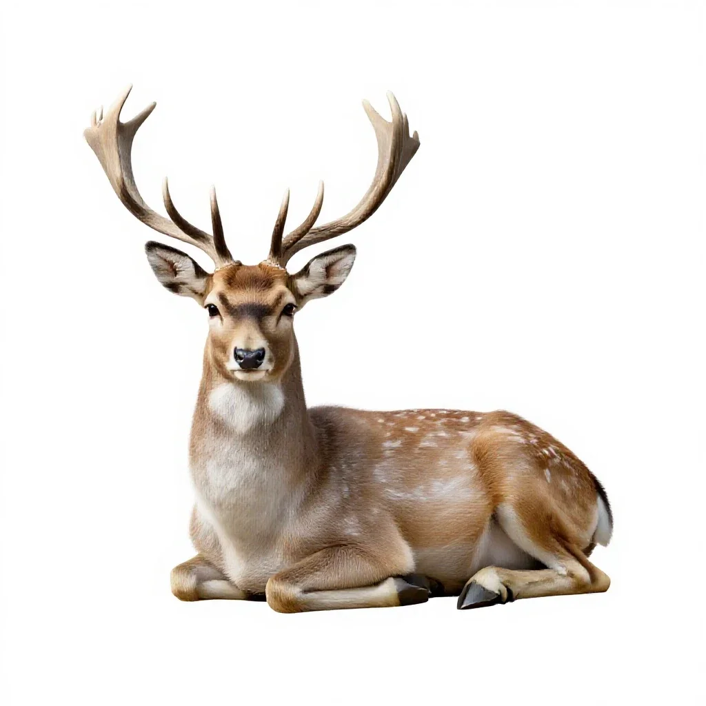 Crystalline deer isolated on a white background