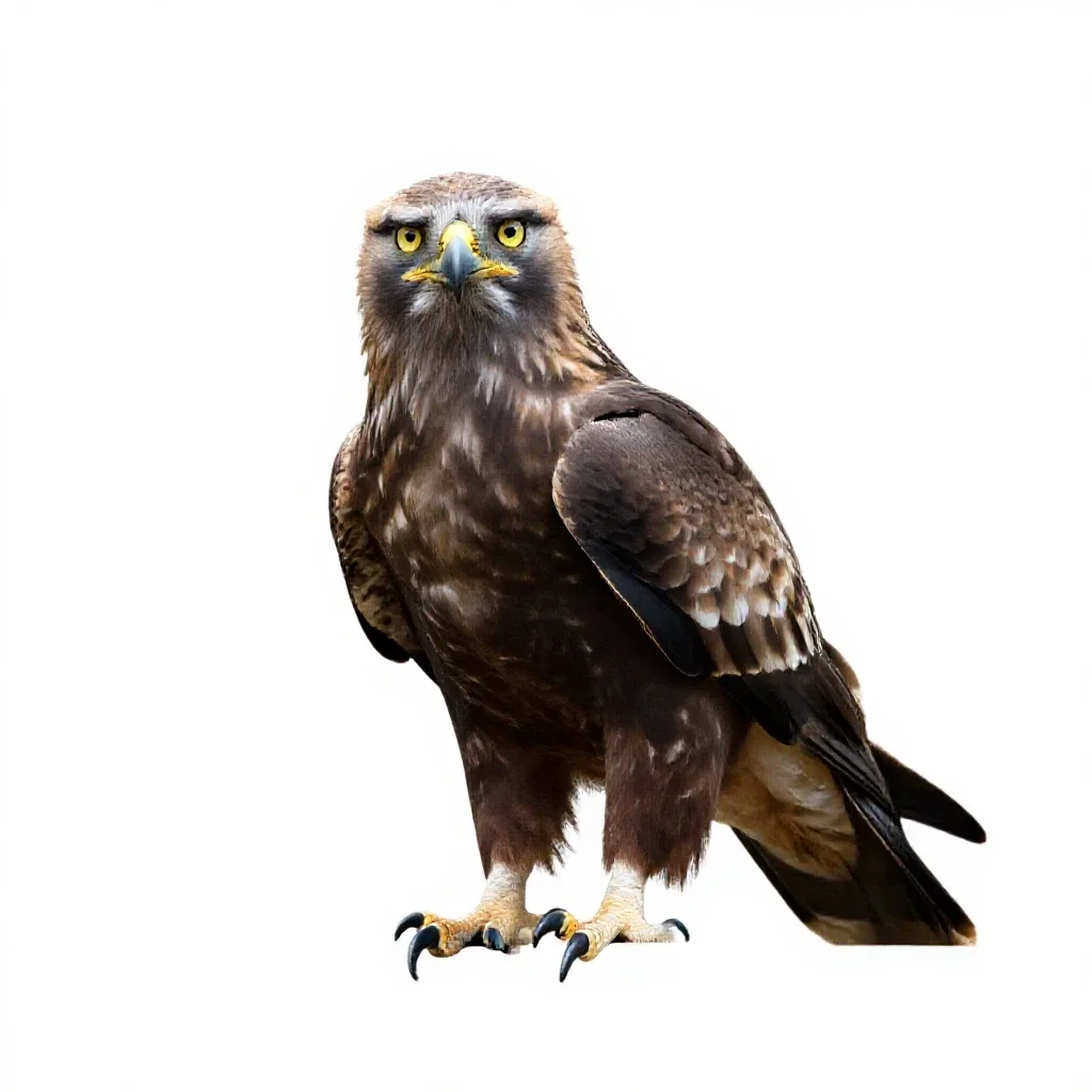 Griffin perched isolated on a white background