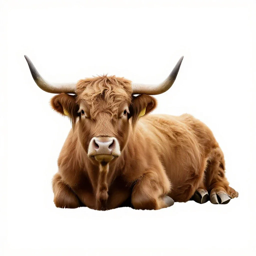 Highland cow isolated on a white background