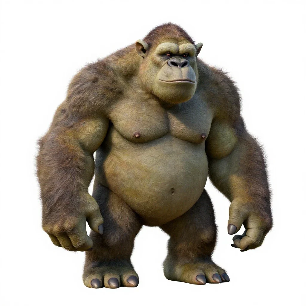 Hulking troll isolated on a white background
