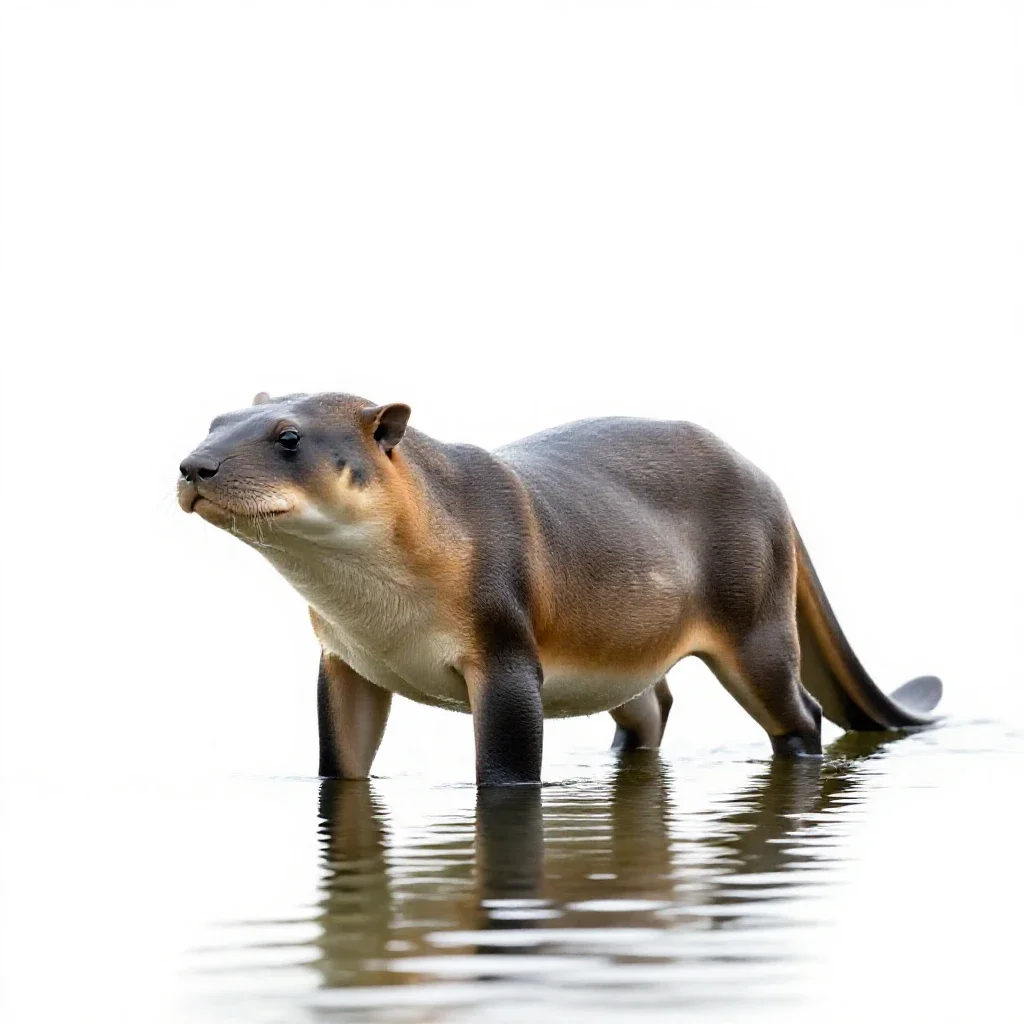 Kelpie rising from water isolated on a white background