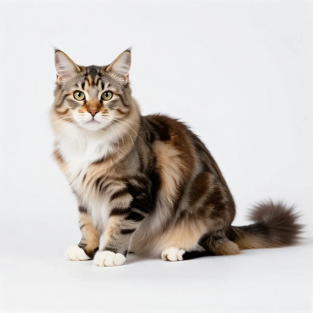 Maine coon cat isolated on a white background