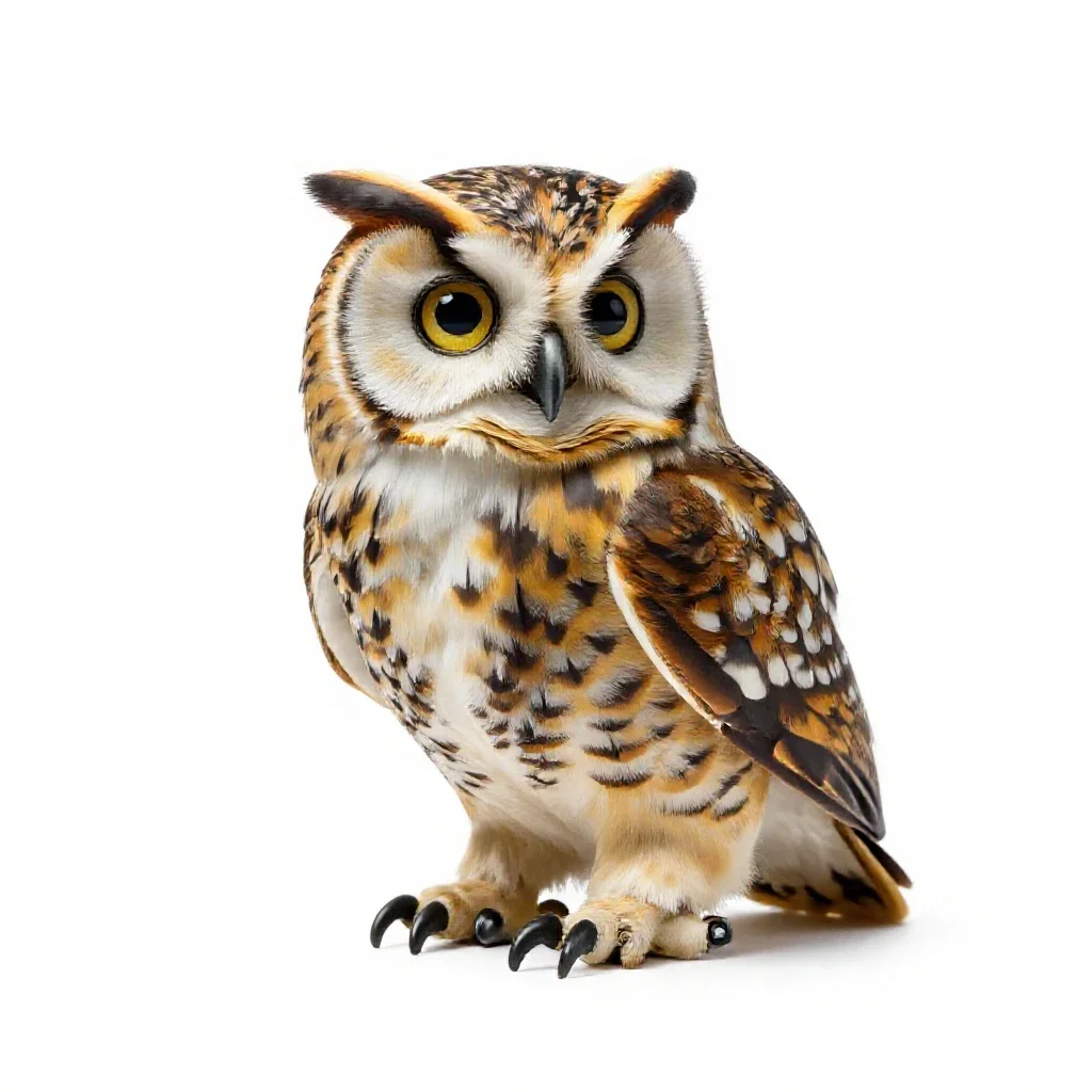 Mechanical owl automaton isolated on a white background