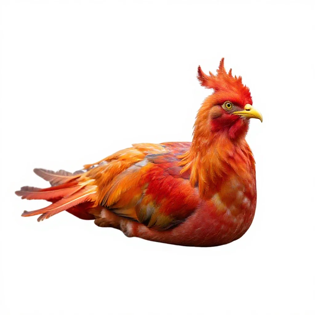 Phoenix in flame isolated on a white background
