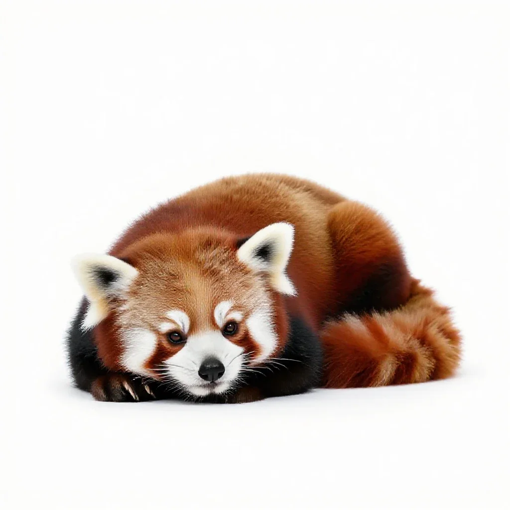 Red panda isolated on a white background
