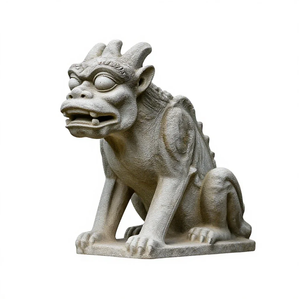 Stone gargoyle isolated on a white background