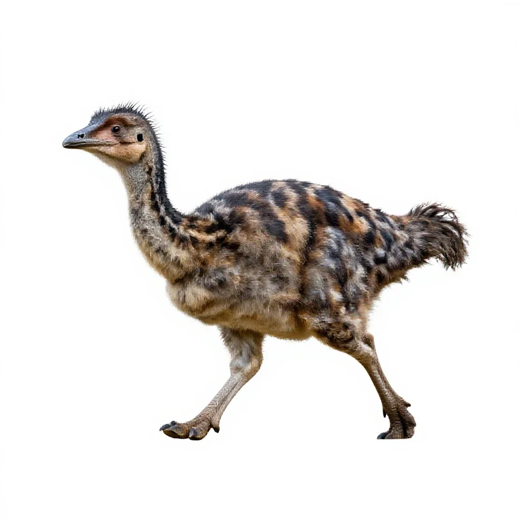Gallimimus running isolated on a white background