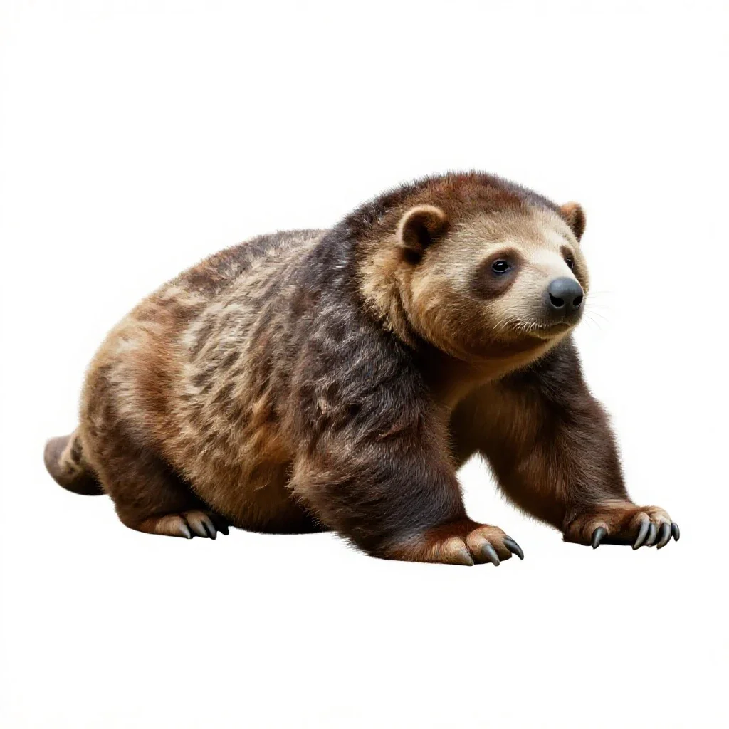 Giant ground sloth isolated on a white background