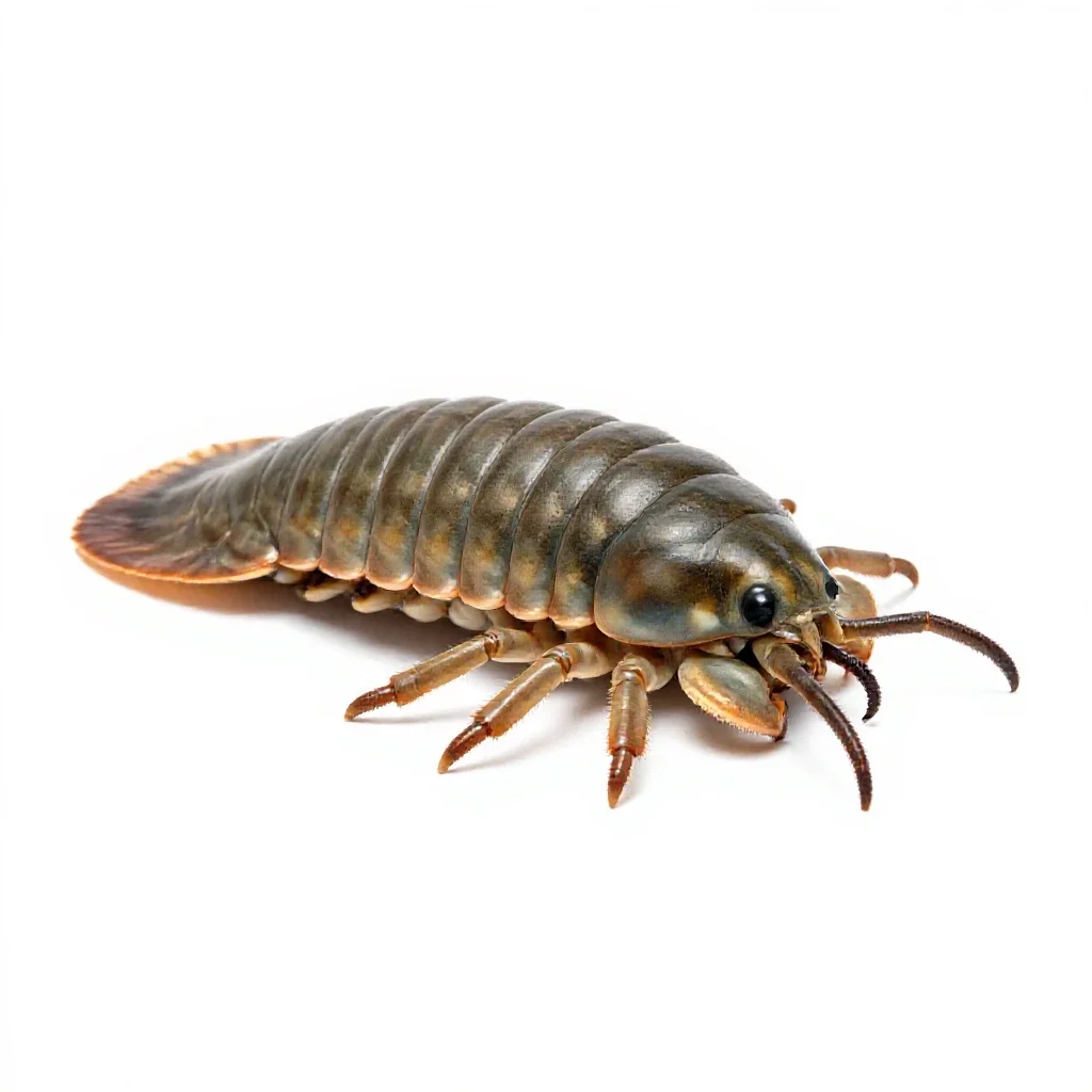 Trilobite on the seafloor isolated on a white background