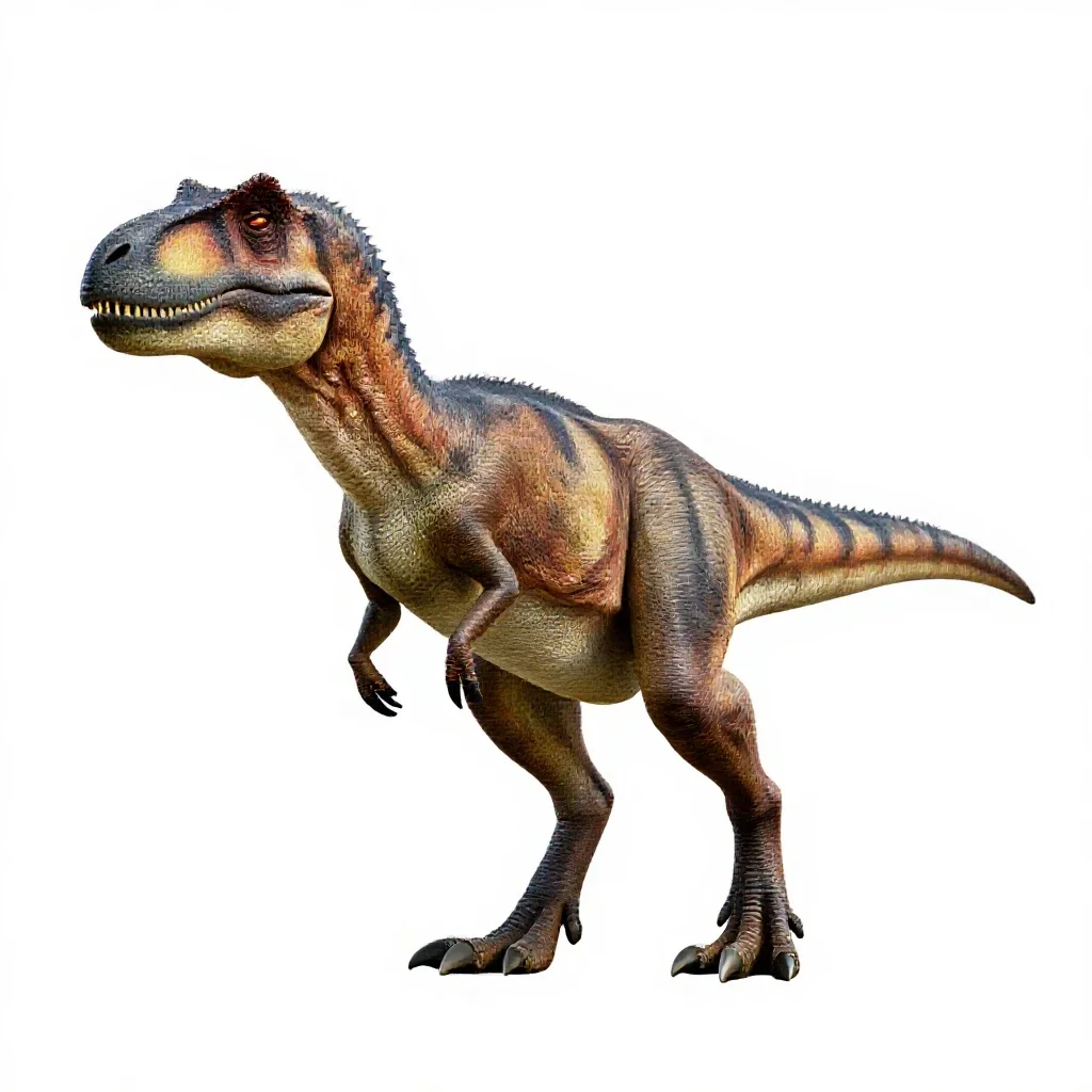 Velociraptor with feathers isolated on a white background