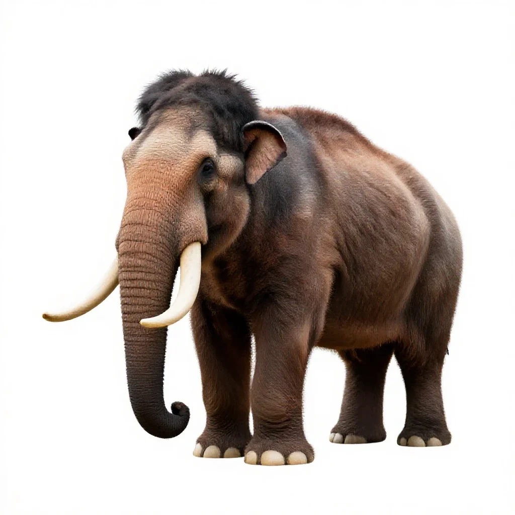 Woolly mammoth isolated on a white background
