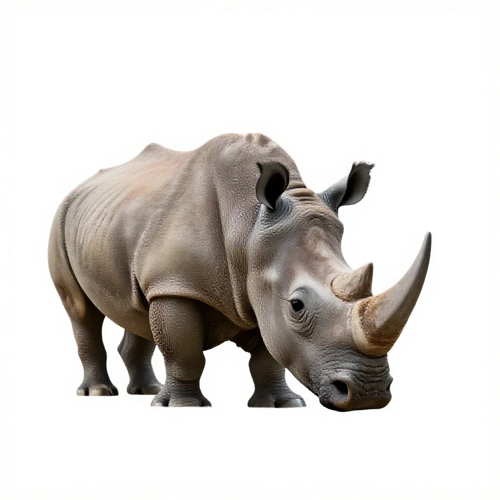 Woolly rhinoceros isolated on a white background