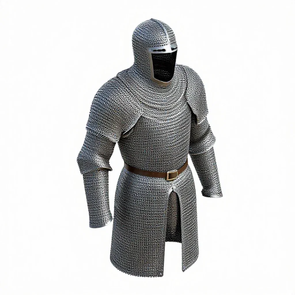 Chainmail hauberk isolated on a white background