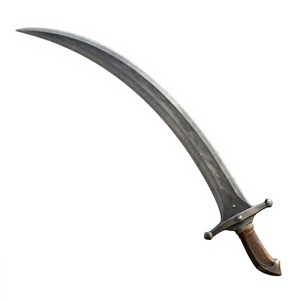 Curved scimitar isolated on a white background