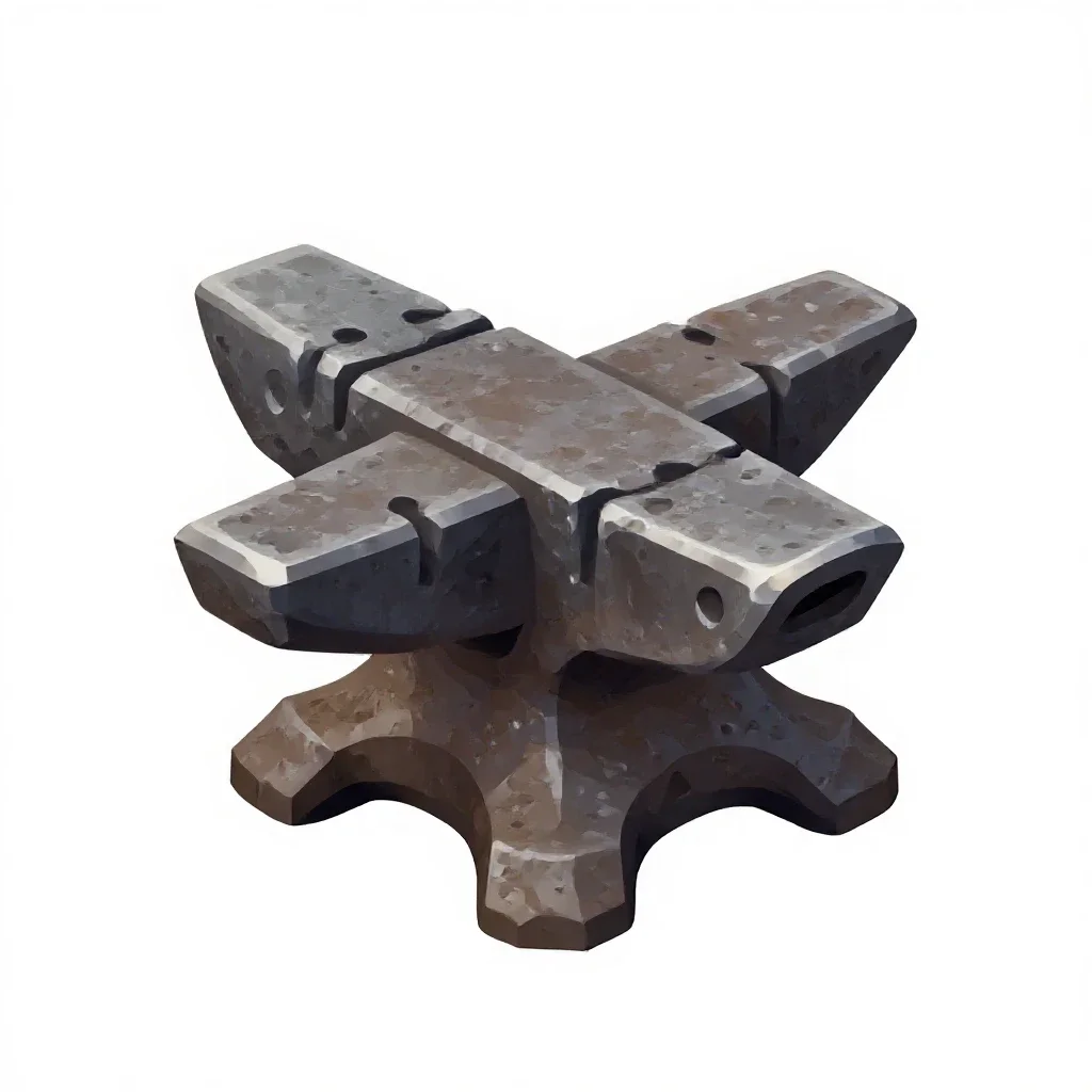 Dwarven forge anvil isolated on a white background