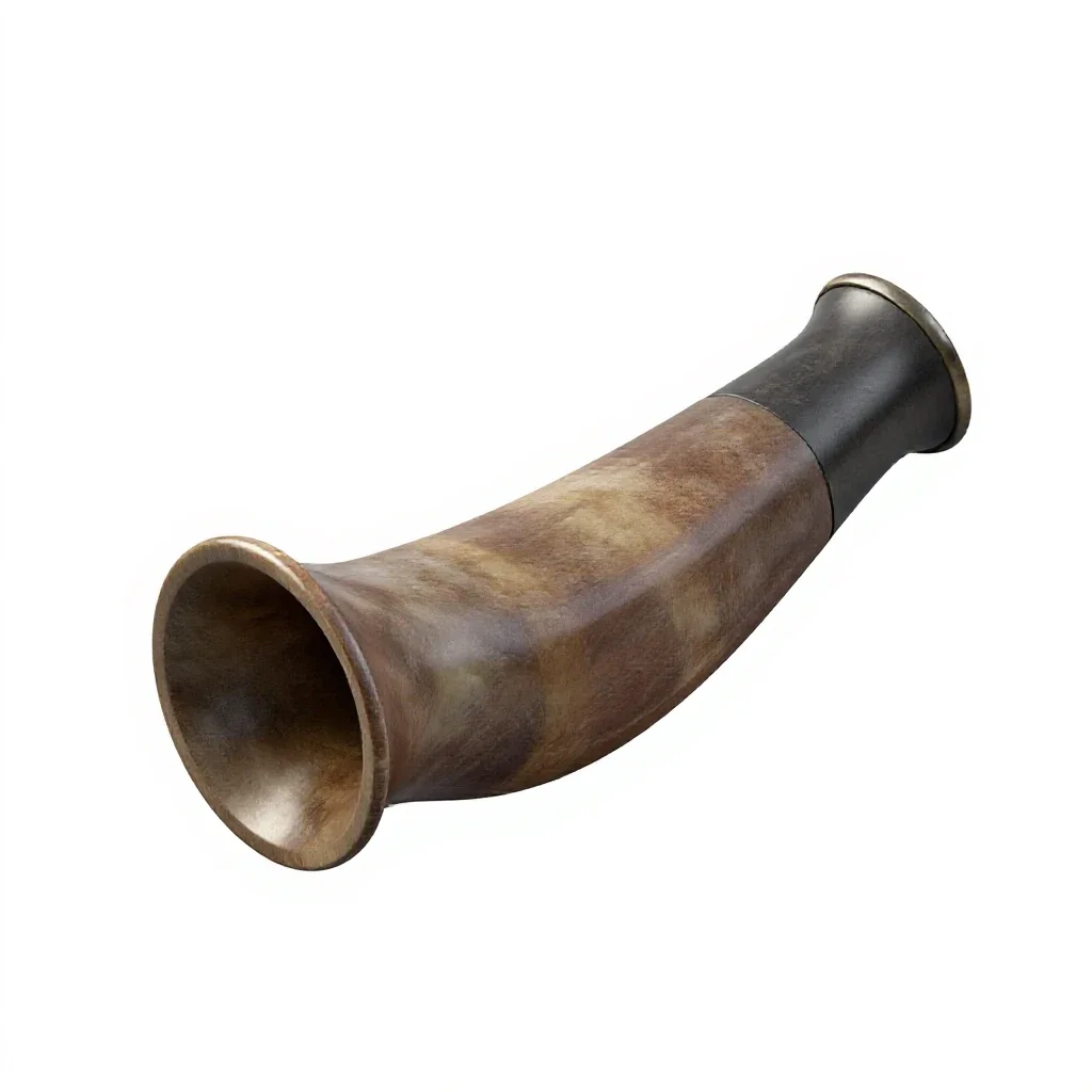 Hunting horn isolated on a white background
