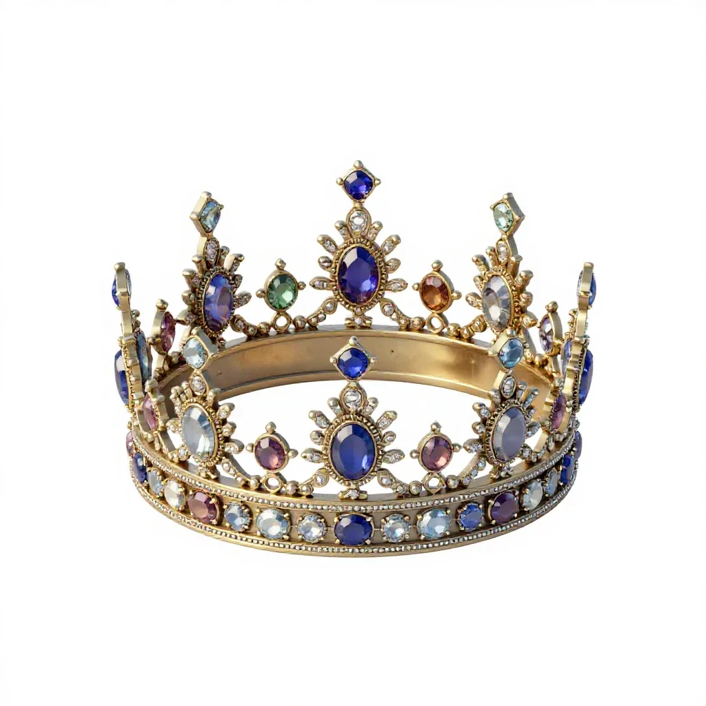 Jewelled crown isolated on a white background