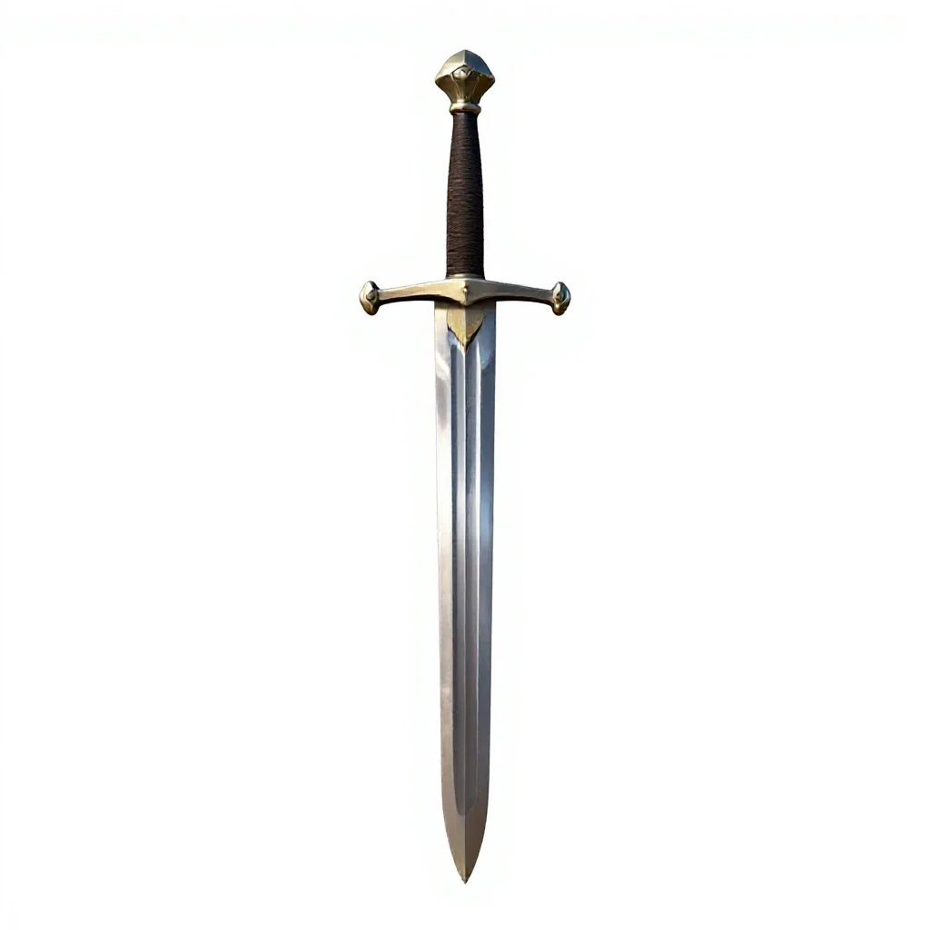 Knight's longsword isolated on a white background
