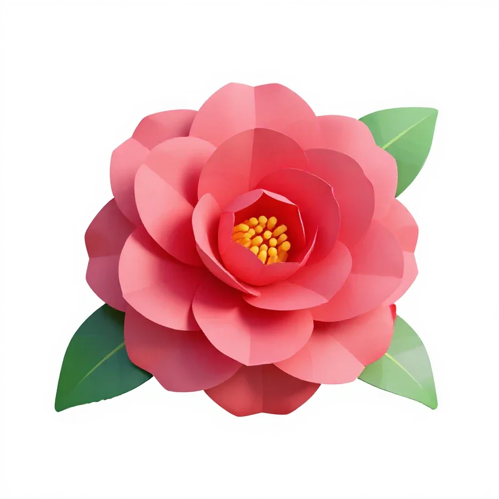 Camellia bloom isolated on a white background