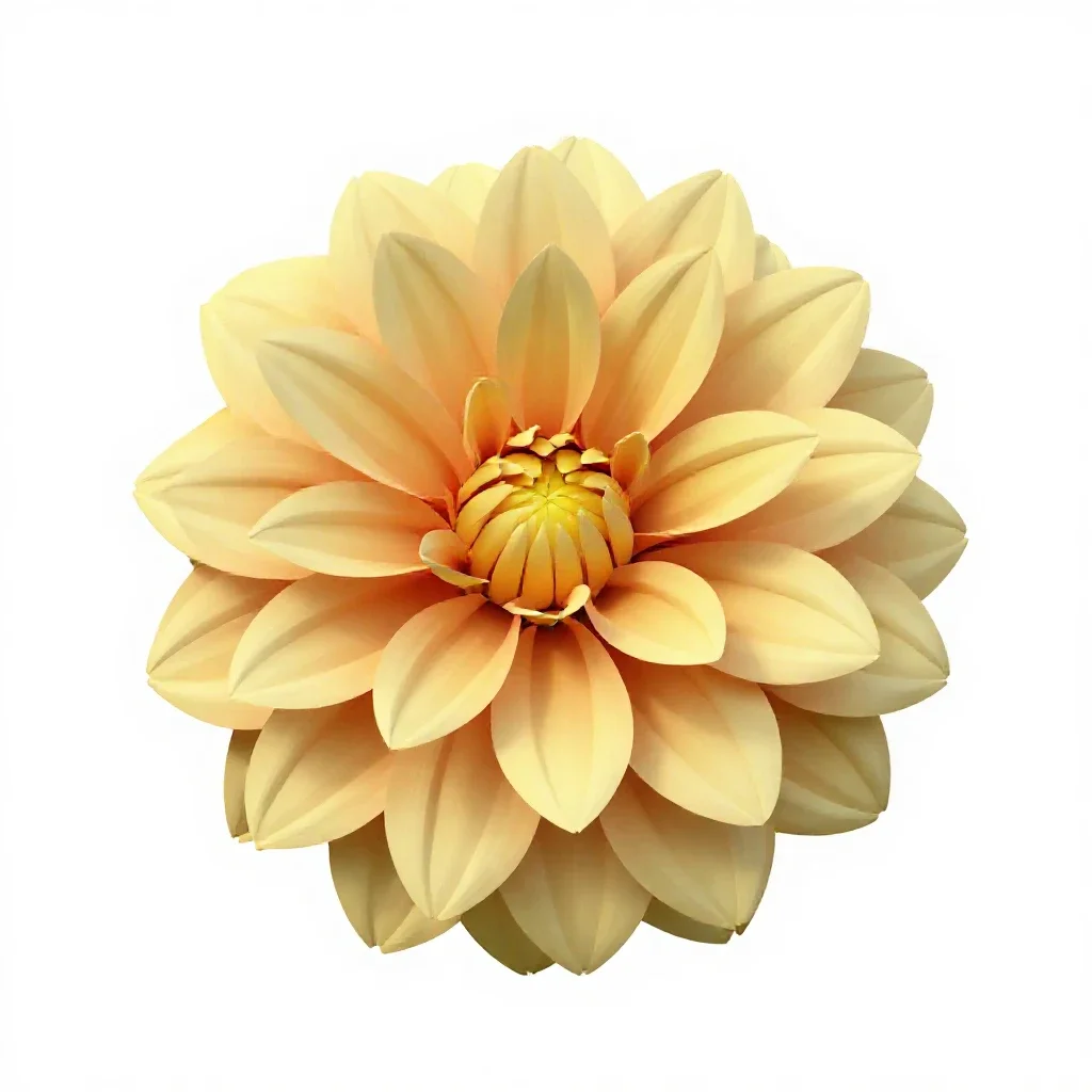 Dahlia with tight petals isolated on a white background