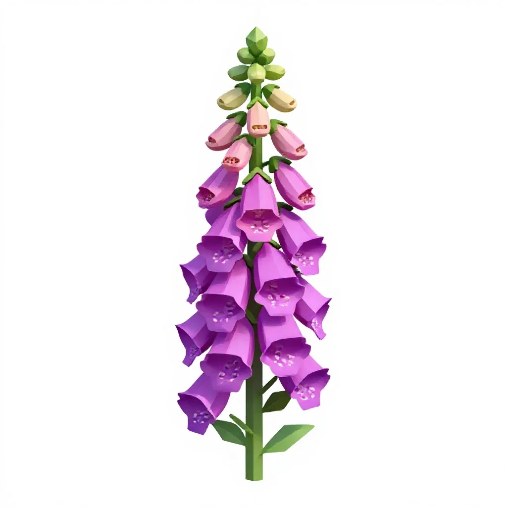 Foxglove spire isolated on a white background