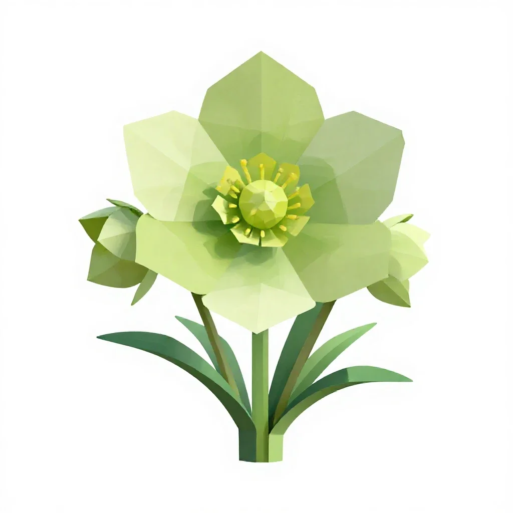 Hellebore nodding isolated on a white background