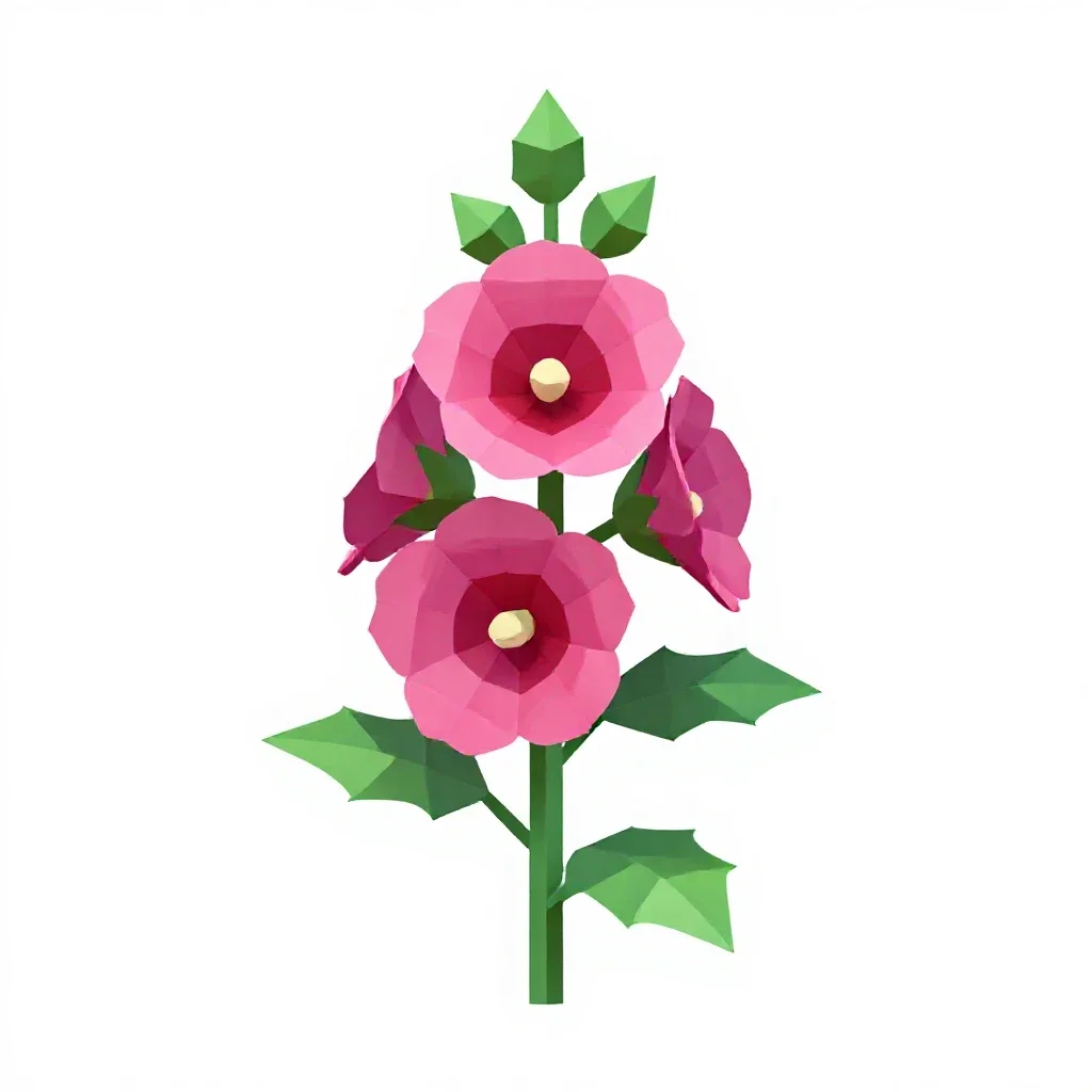 Hollyhock isolated on a white background