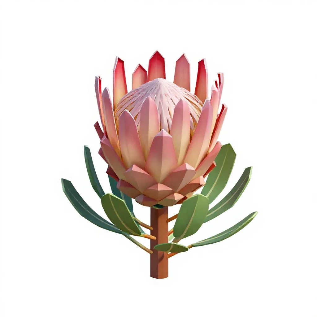 Protea bloom isolated on a white background