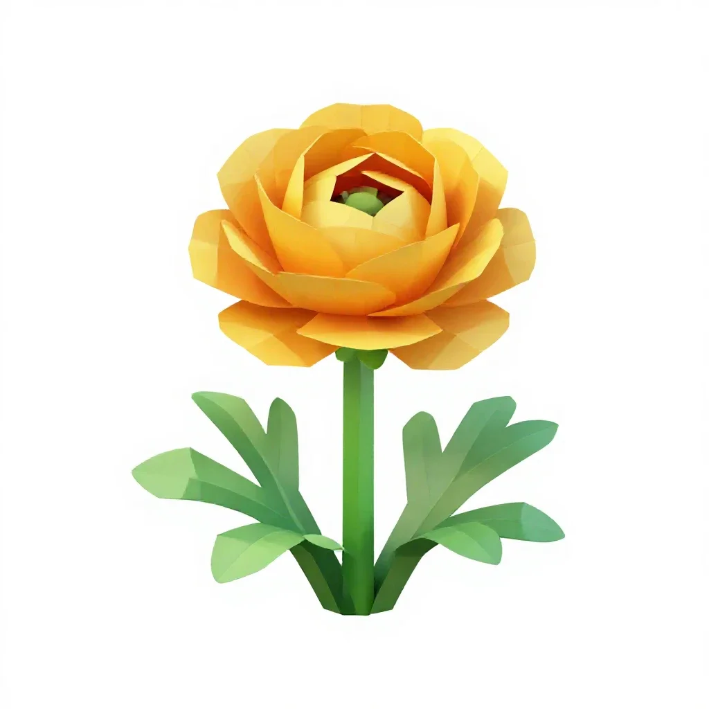 Ranunculus isolated on a white background