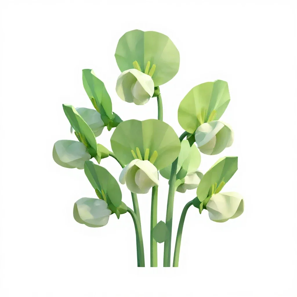 Sweet pea cluster isolated on a white background