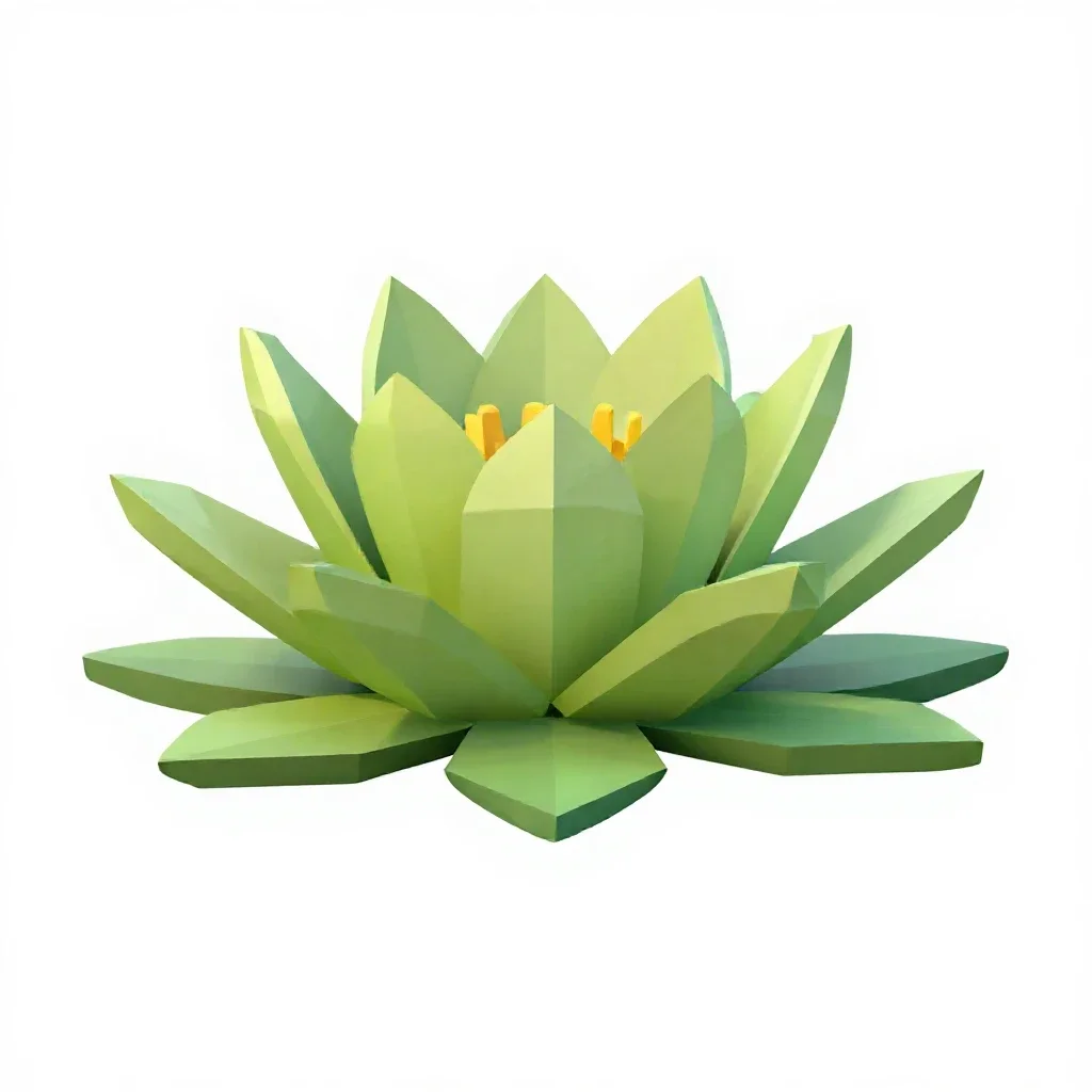 Water lily isolated on a white background