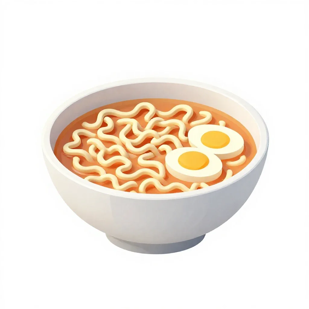 Bowl of ramen isolated on a white background